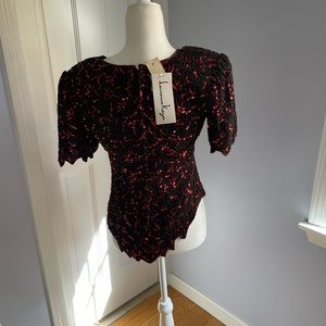 Lawrence Kazan beaded evening top.